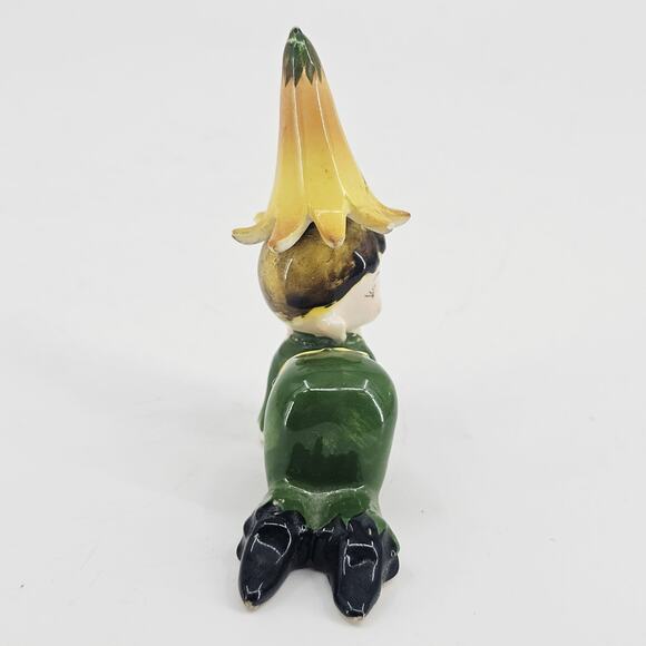 Vintage 1950's Norcrest pixie elf fairy Green Outfit porcelain Japan *READ* - Picture 4 of 9